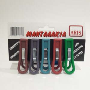 Μανταλάκια ρούχων με inox/ συσκ. 5 τμχ.